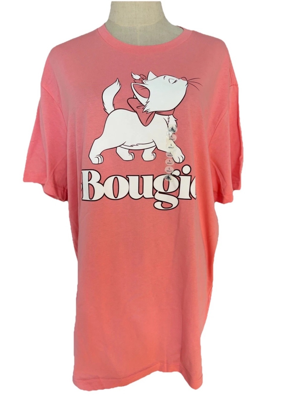 Disney Parks 2024 Aristocats Marie Bougie Pink Adult Shirt Size small New Pink,